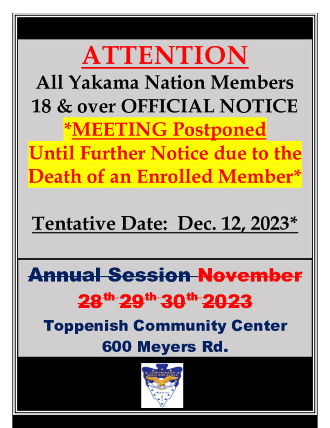 General Council meeting RESET FOR JAN